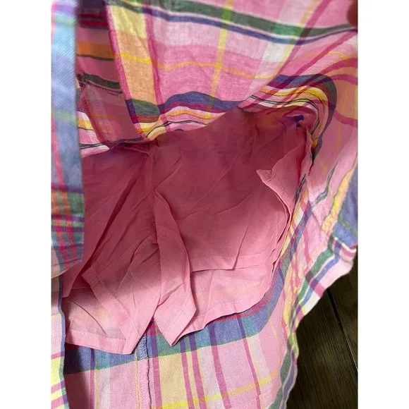 NWT Purple & More Womens Skort Pink Plaid Short Buttone Elastic - Picture 5 of 5